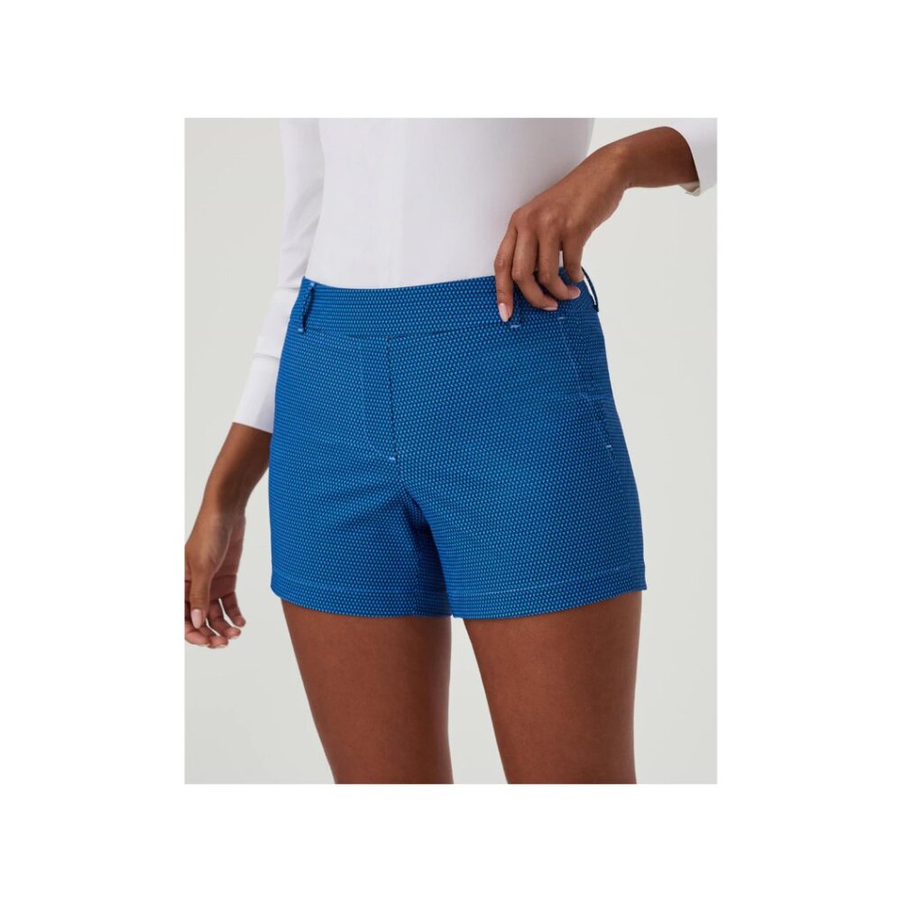 Spanx NWT Women's Geoscape Blue 4" Relaxed Fit Athletic Shorts, Size Various